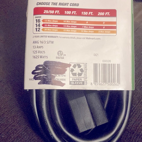 10 foot extension cord - Picture 2 of 2